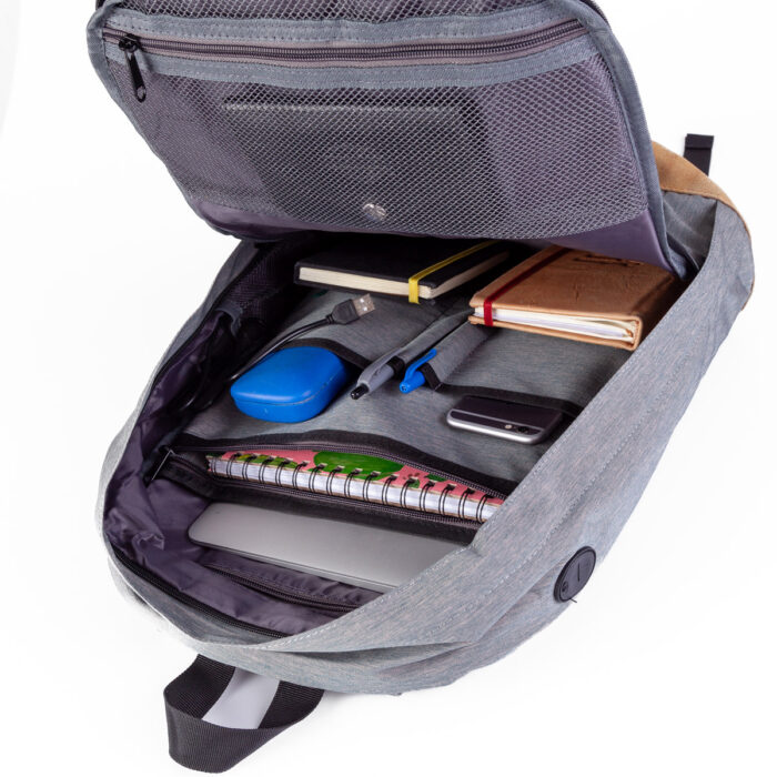 Mochila Roma Gray - ZB-381GR USB - Imagen 5